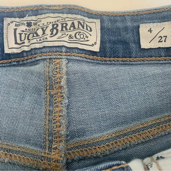 Lucky Brand Button High Rise Bridgette Crop Skinny Jean Size 4/27 - Picture 7 of 7